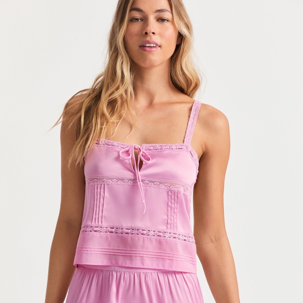 LoveShackFancy Sunny Cami Size XL in Strawberry Cream